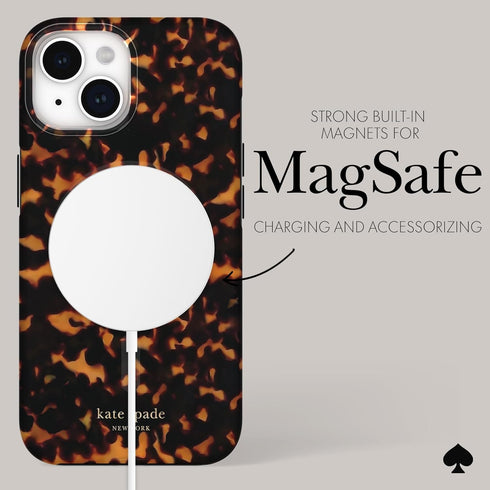 Kate Spade New York Tortoiseshell iPhone 15/14/13 Case, Compatible with MagSafe