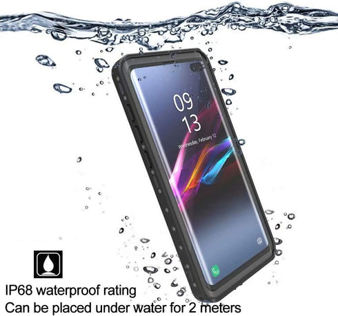 for Samsung Galaxy S10 Plus Waterproof Case, Hard PC Soft TPU Shockproof Cover for Diving, IP68 Certified