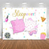 Mocsicka Sleepover Party Backdrop for Pink Girl Pajamas Pillow Fight Decorations, Slumber Party Banner (5x3ft)