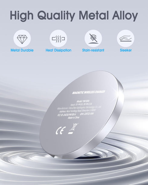 Apple Mag-Safe Charger 2 Pack - Magnetic Wireless Charger for iPhone 16 15 14 13 12 Pro Max, 15W Fast Charging Pad