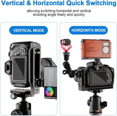DSLR Camera L Bracket Quick Release Plate, Lightweight, Universal Application, Compatible with Canon Nikon Sony DJI