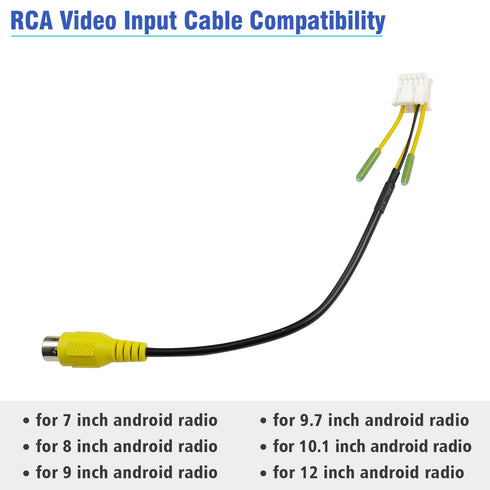 10Pin RCA Wiring Harness Connector for Android Car Stereo Radio Backup Camera Replacement Cable