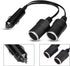 Dual Double Socket 12v Car Cigarette Lighter Adapter, Car Cigarette Lighter Splitter 12v 24v Charger Plug Male to 2-Way