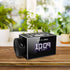 HANNLOMAX HX-108CR PLL FM Radio, Bluetooth Streaming, Time Projection, White Jumbo LCD Display, USB Port for 1A