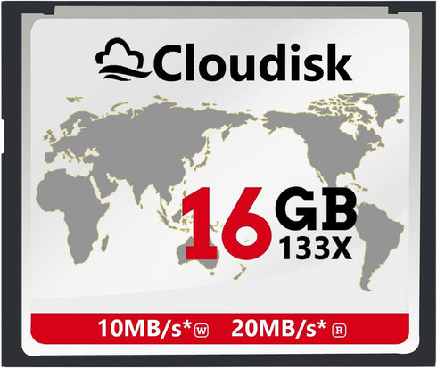 Cloudisk Compact Flash Card 16GB 133X CF 2.0 Card Performance for DSLR Camera,