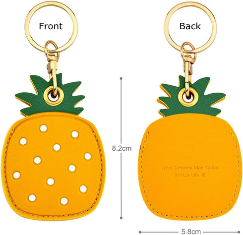 2 Pack 3in1 Cartoon Protective Case for Airtag - Samsung Galaxy SmartTag Cases, Tile Keychain (1 Avocado & 1 Pineapple)