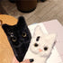 SGVAHY Furry Case for iPhone 7/8/SE2/SE3, Cute Cat Black Fur Fluffy Soft Warm Plush Fuzzy with Bling Glitter Protective