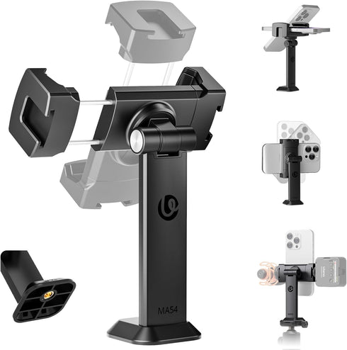 ULANZI Phone Tripod Mount Adapter with Dual Cold Shoes & QR Plate, MA54