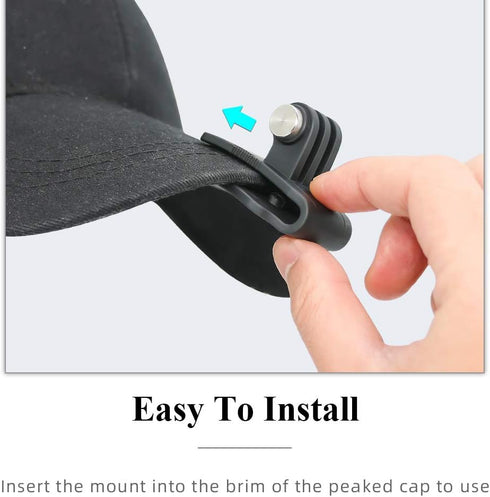 SUREWO Baseball Hat Clip Mount Baseball Cap Clamp Quick Release Compatible with GoPro Hero 12, 11, 10, 9, 8, 7, 6, 5