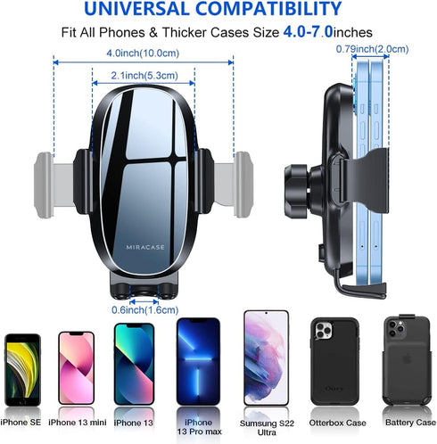 Miracase Phone Holders for Car, Metal Hook Clip Air Vent Cell Phone Mount, Universal Fit for Smartphones