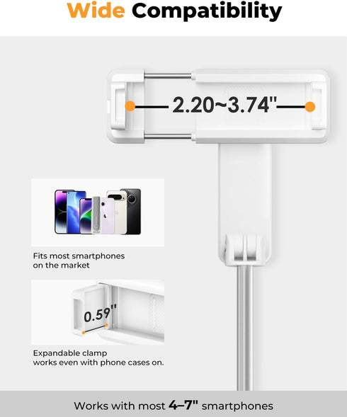 SupeDesk Selfie Stick with Wireless Remote Portable Selfie Stick for iPhone & Android, Lightweight Foldable Travel