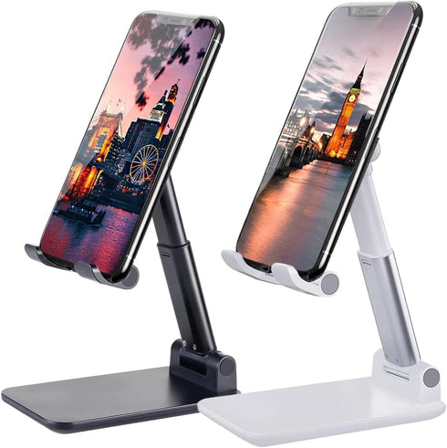 Meetuo 2 Pcs Cell Phone Stand, Adjustable Angle Height Phone Stand for Desk,