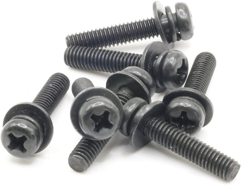 Replacement Screws, 1 Set of Metric Screws (Model RS-204014), Pan Head - Philips Drive - Black Plated (Pack of 7)
