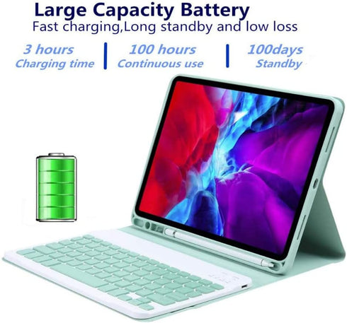 Keyboard Case for iPad 10th Generation (10.9" inch, 2022), Slim Folio Cover with Removable Detachable Bluetooth