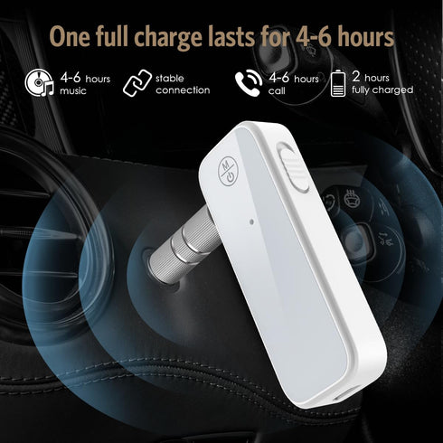 JXTZ Bluetooth Aux Adapter for Car, 2 in 1 Wireless Transmitter Receiver, Noise Cancelling 3.5mm AUX for Home Stereo
