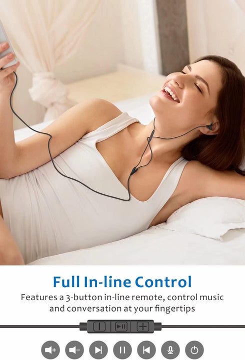 Sleep Earbuds, Hearprotek Ultra Soft Lightweight Silicone Sleeping Earphones with Volume Control and Mic