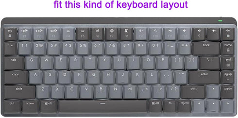 Silicone Keyboard Cover Skin for Logitech MX Mechanical Mini Wireless Illuminated Keyboard - Compact Size