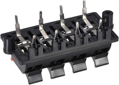 uxcell 2 Row 8 Way Spring Speaker Terminal Clip Push Release Connector Audio Cable Terminals Strip Block (Black Red)