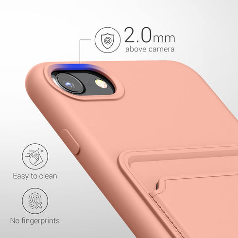 kwmobile Case Compatible with Apple iPhone SE (2022) / SE (2020) / iPhone 8 / 7 - TPU Cover with Credit Card Holder