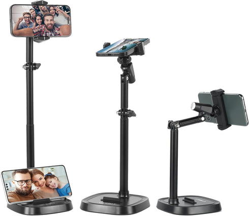 UTEBIT Cell Phone Stand, 6-15" Height Adjustable Rotating Cell Phone Holder for Desk,