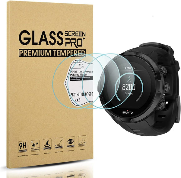 Diruite 3-Pack Tempered Glass Screen Protector for Suunto Spartan Sport, 2.5D 9H Hardness, Ultra-Thin