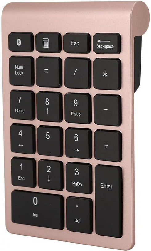 Sanpyl 22 Keys Numeric Keypad, Portable Mini Bluetooth Keyboard, Rechargeable Number Pad for Laptop Desktop PC (Rose