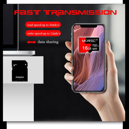MORIC 2 Pack 16GB Card,C10 A1 Micro SD Card with Adapter High Speed Memory Memory TF Card for Camera/Dash