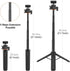 360 1/4 Inch 13 12 11/DJI 5 4 3/Insta360 PULUZ Camera Tripod Stand, Mini Desktop Aluminum Selfie Stick with Cold Shoe