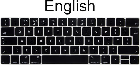 Silicone Keyboard Cover for MacBook Pro 13 15 inch 2019 2018 2017 2016 with Touch Bar, European Version, Model: A2159