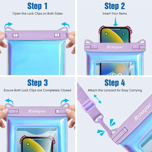 Waterproof Phone Pouch Floating, 10in Underwater Cell Phone Holder with Lanyard for iPhone 15 Pro Max Plus, Galaxy
