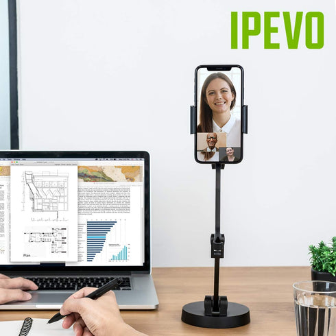 IPEVO Communication Uplift Multi-Angle Arm for Smartphones, Multi-Jointed Phone Holder for Visual and Presentations