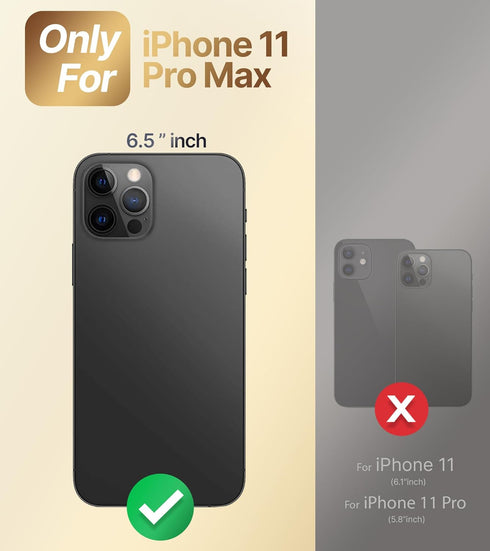 XYZ iPhone 11 Pro Max Case, White, with Stand, Double Ring Kickstand, Women Girl Cute Love-Heart Luxury Bling