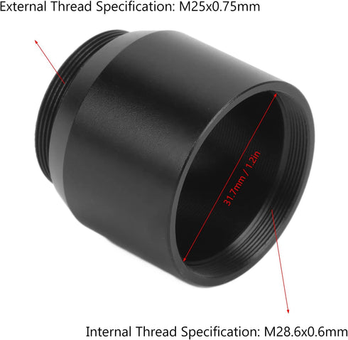 1.25 Inch to C CS Mount Connect Adapter for Astrophotography, 1.25 inches Telescope Filter Threads