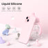 ORNARTO iPhone 15 Plus Case 6.7", Pink Slim Liquid Silicone 3 Layers Full Covered Soft Gel Rubber Protective Phone Case