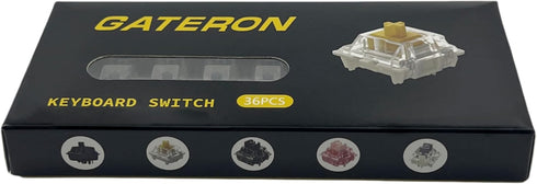 Gateron KS-3X1 Pro V2 Milky Yellow Pre-lubed 5-Pin Linear Switches, Compatible with All MX Mechanical Keyboard Switches