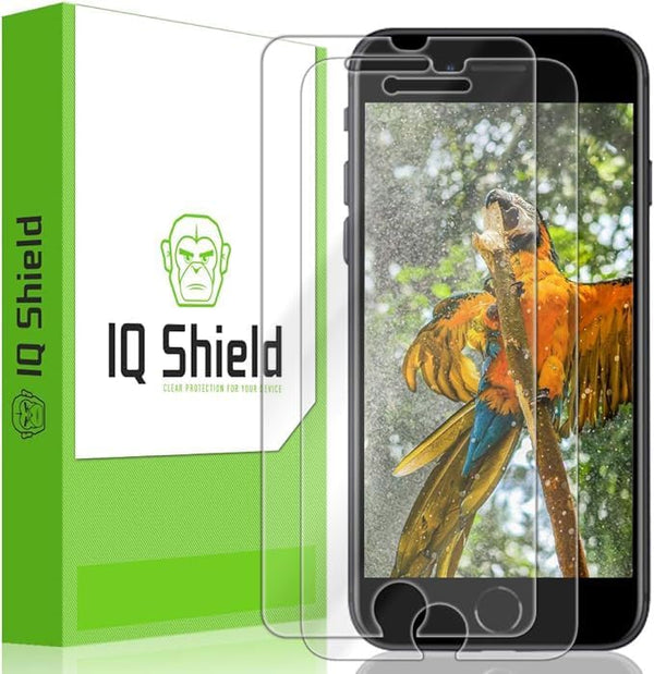 IQShield 2 Pack Screen Protector for iPhone SE (2022/2020, 3rd/2nd Gen) Anti-Bubble Clear TPU