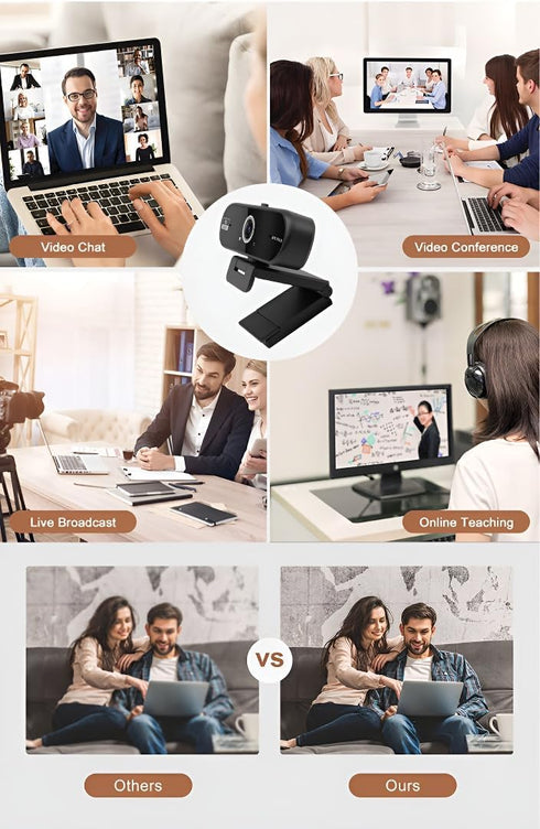 Generic 4K Hprosper Webcam with Microphone for PC, Wide Angle Computer Camera USB Streaming Webcam, Plug & Play