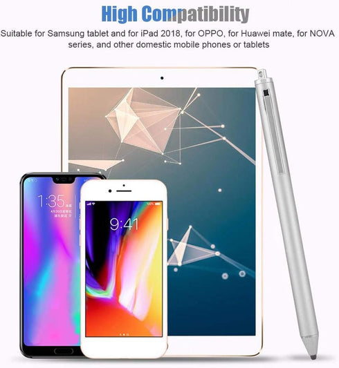 Soft Head Stylus Universal Cloth Head Lightweight Touch Screen Pen for Smartphones/Tablet (Silver)