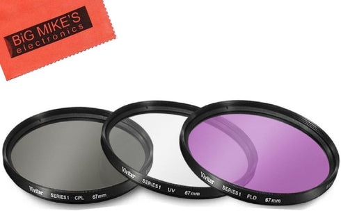 67mm Multi-Coated 3 Piece Filter Kit (UV-CPL-FLD) for Nikon D5600, D7500 with AF-S DX NIKKOR 18-140mm