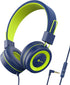 iClever Kids Headphones with Microphone, 85dB/94dB Volume Limited, Stereo 3.5mm Jack, Tangle-Free Wired Headphones for