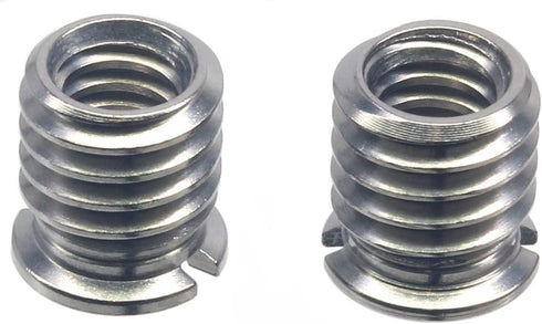 Stainless Steel 1/4"-20 Female to 3/8"-16 Male Convert Screw Adapter, 2 Pieces, 10.5mm Height