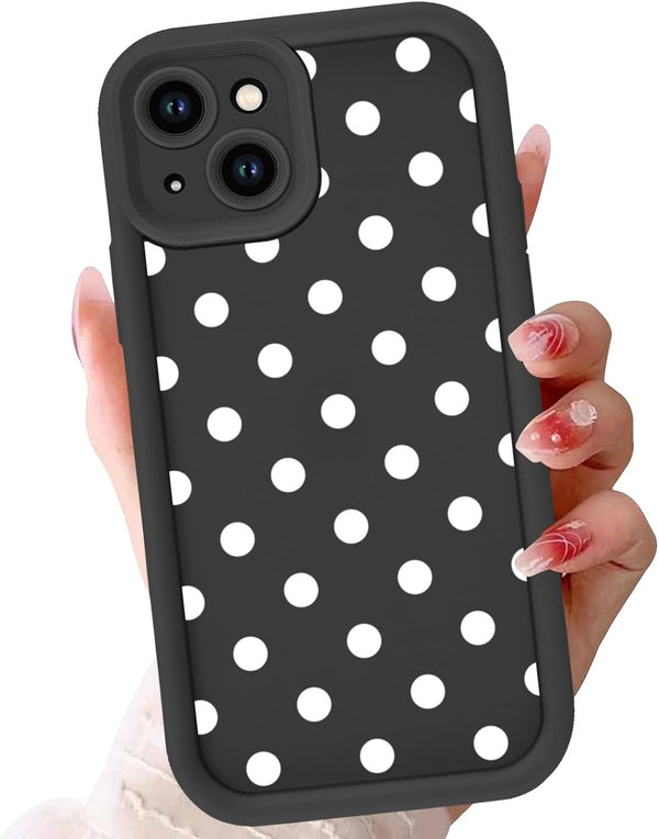 Aoldimu Polka Dot Phone Case for iPhone 15 6.1",Simple Trendy Polkadot Pattern Cases