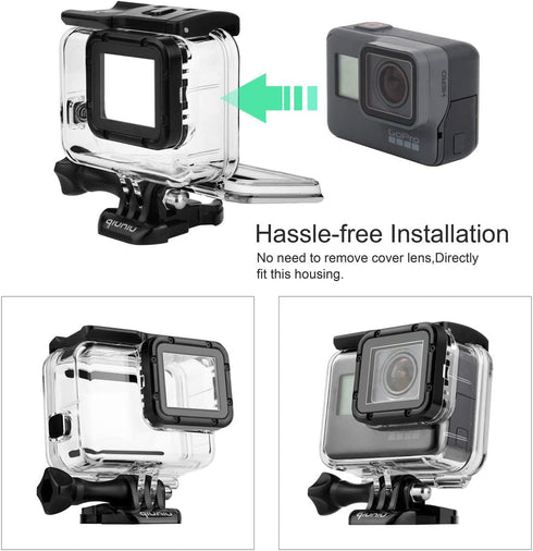 Waterproof Housing Case for GoPro Hero 5 6 7 Black - Underwater Photography Filters, Waterproof up to 147 Feet