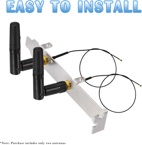 Eightwood Small WiFi Antenna - Dual Band 2.4GHz 5GHz RP-SMA Antenna 2pcs for PC Desktop and Router