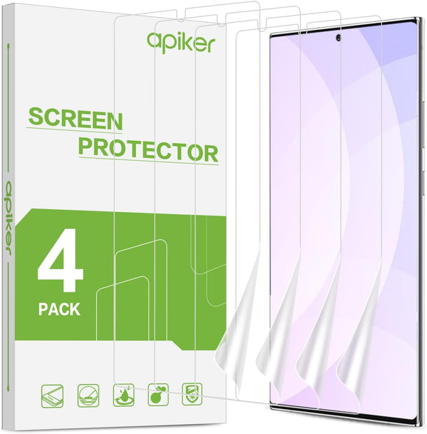 apiker 4 Pack Screen Protector Compatible with Samsung Galaxy Note 10 Plus, Soft TPU Film for Fingerprint Sensor