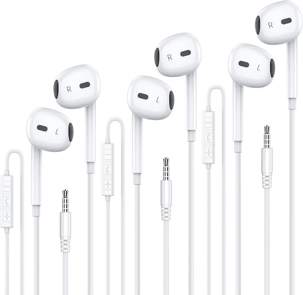 MOSWAG Wired Earbuds with Microphone, 3.5mm Jack in Ear Headphones Suitable for Smartphones, Computers, Laptops, iPads