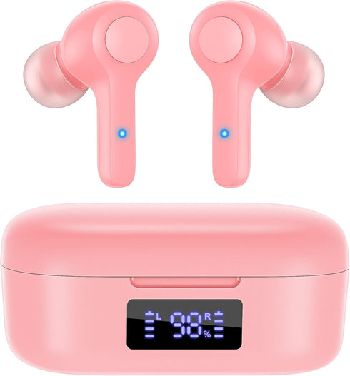 MOZOTER Bluetooth 5.3 Wireless Earbuds, Noise Cancelling with 4 Microphones, In-Ear Headphones with Charging Case,