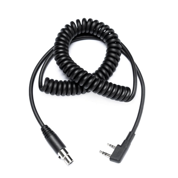 Fumei Mini XLR 5-PIN to K Plug Adapter, 1.8m Coiled Cable for Kenwood Baofeng HYT Two Way Radios and Headsets