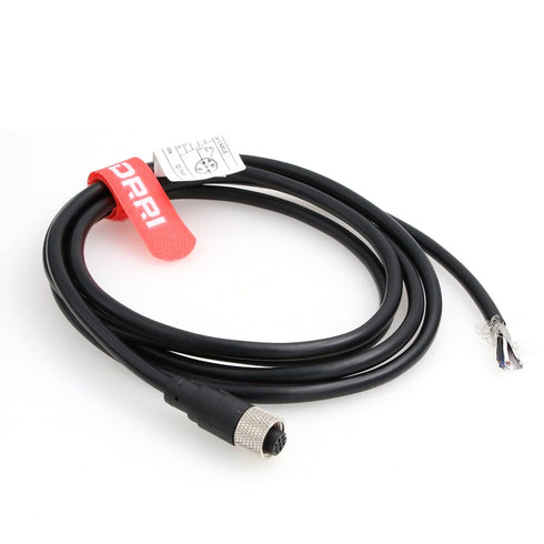 DRRI Industrial Sensor Cable M12 4-Pin Female A-Code Aviation Connector to Open End Electrical Shielded Cable