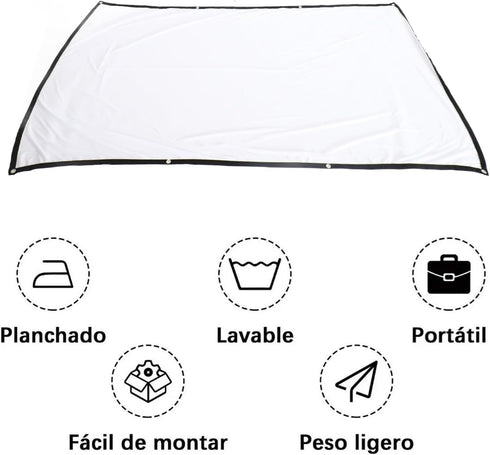 ariarly 100 Inch 16:9 221 125cm Projector Screen, Foldable, Anti Wrinkle, Holographic Rear Projection Screen, Window